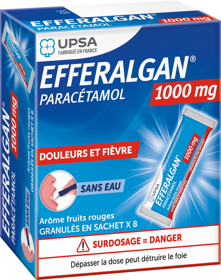 doliprane 1000mg 8 gélules soulage les douleurs et/ou la fièvre adultes et  enfants de plus de 50kg